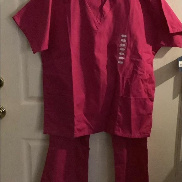 Cherokee Pants - Cherokee Scrubs, size med top pet- med pant, purple-pink color